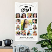 Zwart Wit Afstuderen K-12 Fotocollage Modern Spandoek