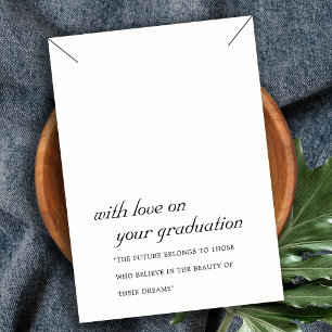 ZWART-WIT AFSTUDEREN KETTING DISPLAY KAART PLAATSKAARTJE