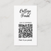 Zwart-wit afstuderen klasse van 2025 qr code informatiekaartje (Achterkant)