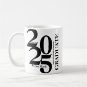 Zwart-wit afstuderen koffiemok (Links)