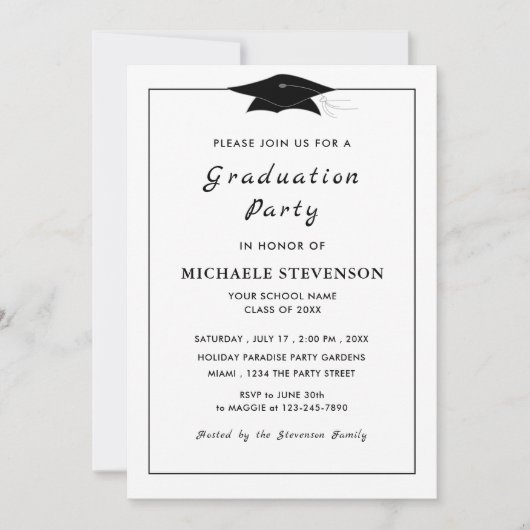 Zwart-wit Afstuderen met QR-code (Voorkant)