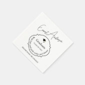 Zwart-wit Afstuderen Modern Elegant Afstuderen Servet (Hoek)