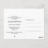 Zwart-wit Afstuderen | Monogramfoto Briefkaart (Achterkant)