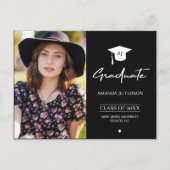 Zwart-wit Afstuderen | Monogramfoto Briefkaart (Voorkant)