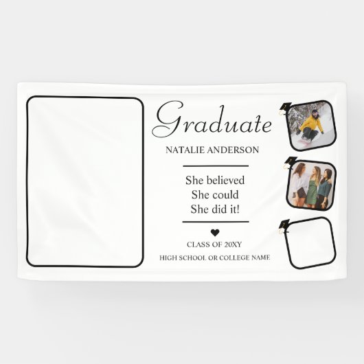 Zwart-wit Afstuderen Photo Afstuderen Banner (Horizontaal)