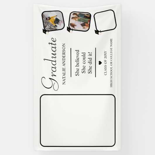 Zwart-wit Afstuderen Photo Afstuderen Banner (Verticaal)