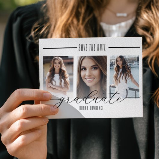 Zwart-wit Afstuderen Save the Date |