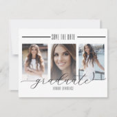 Zwart-wit Afstuderen Save the Date | (Voorkant)