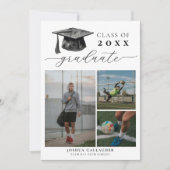 Zwart-wit Afstuderen Save the Date Aankondiging (Voorkant)