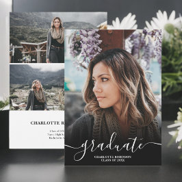 Zwart-wit afstuderen script foto's afstuderen aankondiging