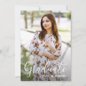 Zwart-wit Afstuderen Script Photo Afstuderen Kaart (Voorkant)