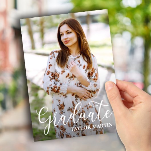 Zwart-wit Afstuderen Script Photo Afstuderen Kaart