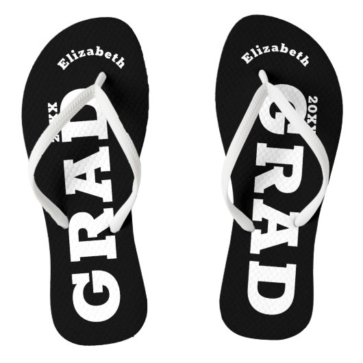 Zwart-wit Afstuderen Senior Class Flip Flop (Voetbed)