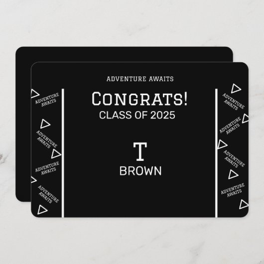 Zwart-wit Afstuderen, speciaal aangepast Kaart (Voorkant / Achterkant)