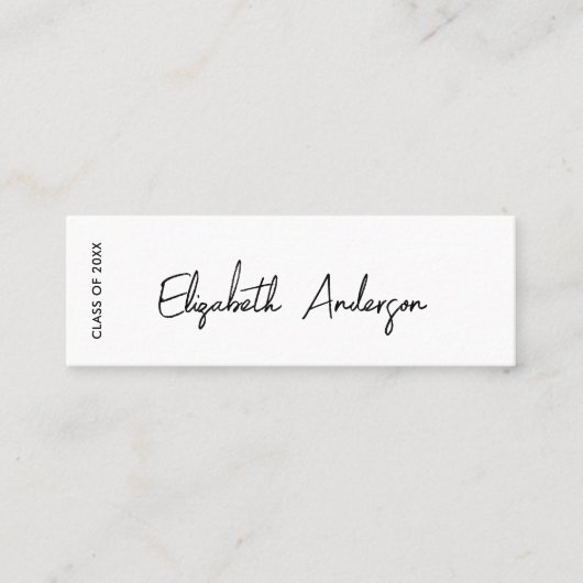 Zwart Wit Afstuderen Student Modern Afstuderen Contactkaartje (Voorkant)