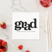 Zwart wit afstuderen typografie modern simpel servet (Insitu)