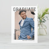 Zwart-wit Afstuderen verticaal portretfoto Kaart (Staand voorkant)