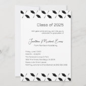 Zwart-wit Afstuderen verticaal portretfoto Kaart (Achterkant)