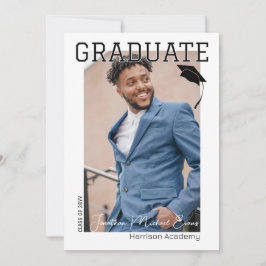 Zwart-wit Afstuderen verticaal portretfoto Kaart