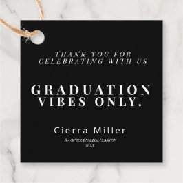 Zwart-wit Afstuderen Vibes Only Dank u Bedankjes Labels