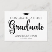 Zwart Wit Afstuderen Wijsheid Afstuderen Informatiekaartje (Voorkant)