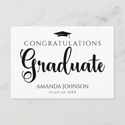 Zwart Wit Afstuderen Wijsheid Afstuderen Informatiekaartje (Voorkant)