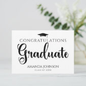 Zwart Wit Afstuderen Wijsheid Afstuderen Informatiekaartje (Staand voorkant)