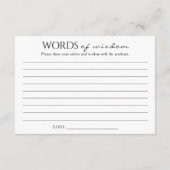 Zwart Wit Afstuderen Wijsheid Afstuderen Informatiekaartje (Achterkant)