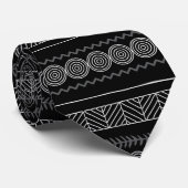 Zwart-wit Aftrican Geometric Mannen Stropdas (Opgerold)