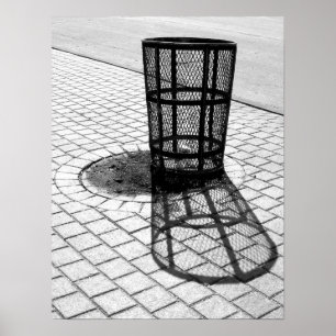 Zwart-wit afval kan poster