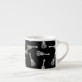 Zwart-wit akoestisch gitaar Design Muziek Espresso Kop (Rechts)