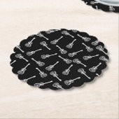 Zwart-wit akoestisch gitaar Design Muziek Kartonnen Onderzetters (Gekanteld)