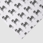 Zwart-wit Alaskan Klee Kai Mopshond Patroon Tissuepapier (Detail)
