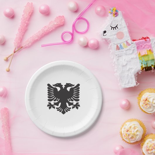 Zwart-wit Albanees Eagle Paper Bord (Feest)