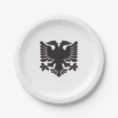 Zwart-wit Albanees Eagle Paper Bord (Voorkant)