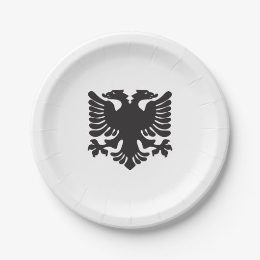 Zwart-wit Albanees Eagle Paper Bord (Voorkant)