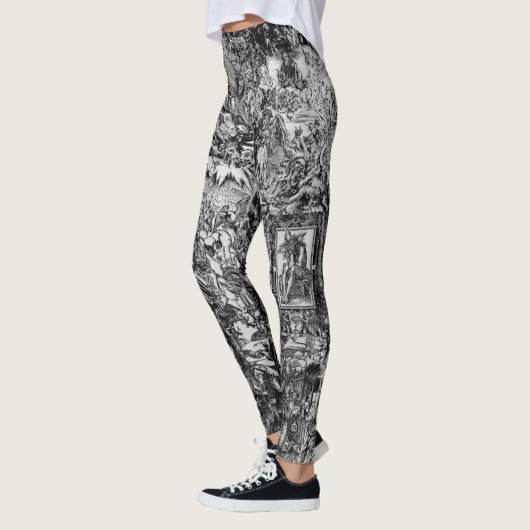 Zwart-wit Albrecht Dürer Leggings (Links)