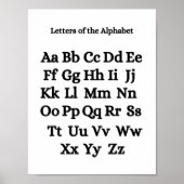 Zwart-wit alfabet Educatief Poster (Voorkant)