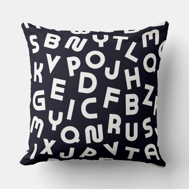Zwart/wit alfabet Letter Pillow Kussen (Voorkant)