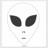Zwart-wit Alien Face Outline op Sticker (Vel)