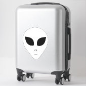 Zwart-wit Alien Face Outline op Sticker (Koffer)