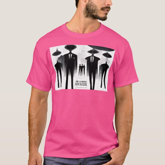 Zwart-wit Alien G-Mannen T-shirt (Voorkant)