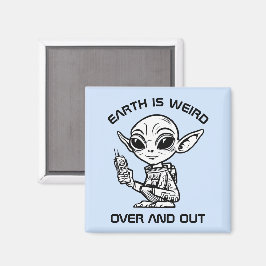 Zwart-wit alien magneet