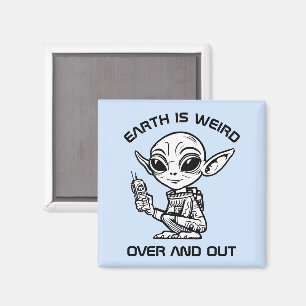 Zwart-wit alien magneet