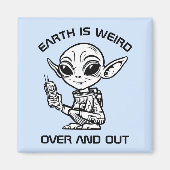 Zwart-wit alien magneet (Voorkant)