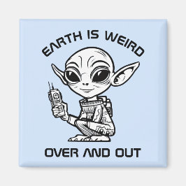 Zwart-wit alien magneet