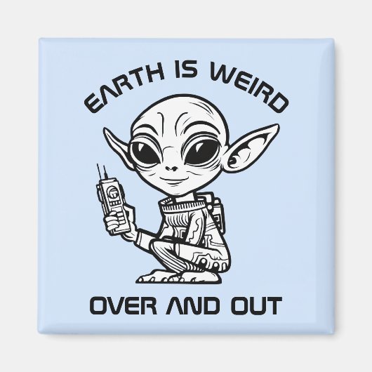 Zwart-wit alien magneet (Voorkant)