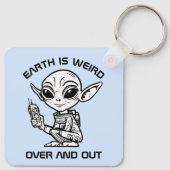 Zwart-wit alien sleutelhanger (Achterkant)