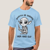 Zwart-wit alien t-shirt (Voorkant)