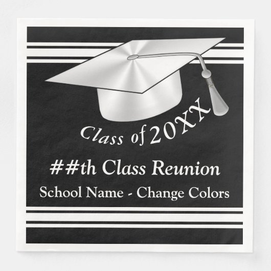 Zwart-wit (ALLE KLEUREN) Klasse Reunion Servetten (Voorkant)